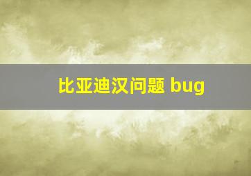 比亚迪汉问题 bug